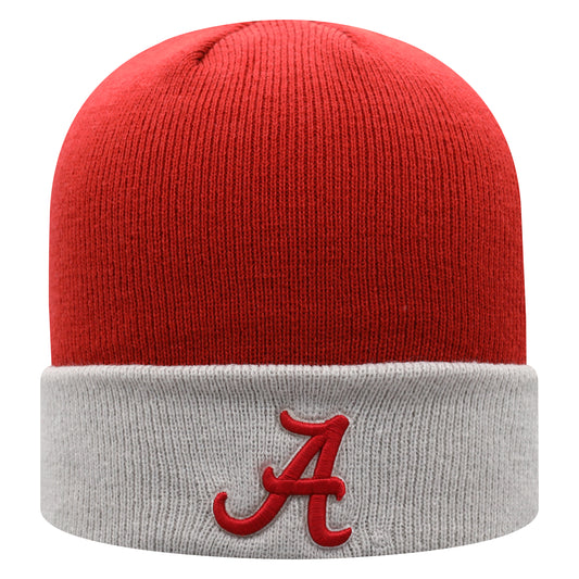 Men's Top of the World Crimson/Gray Alabama Crimson Tide Core 2-Tone Cuffed Knit Hat