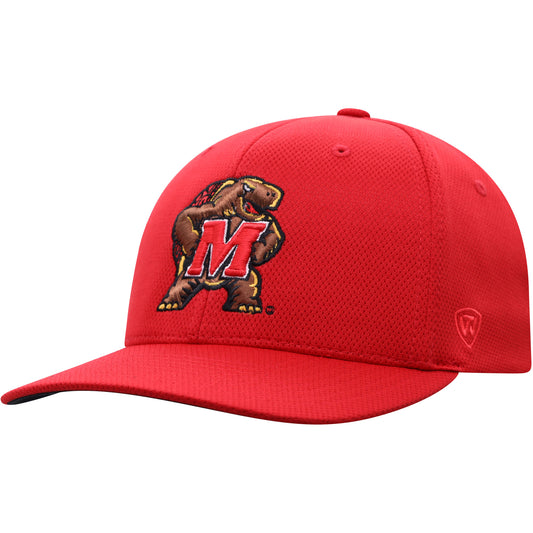 Men's Top of the World Red Maryland Terrapins Reflex Logo Flex Hat