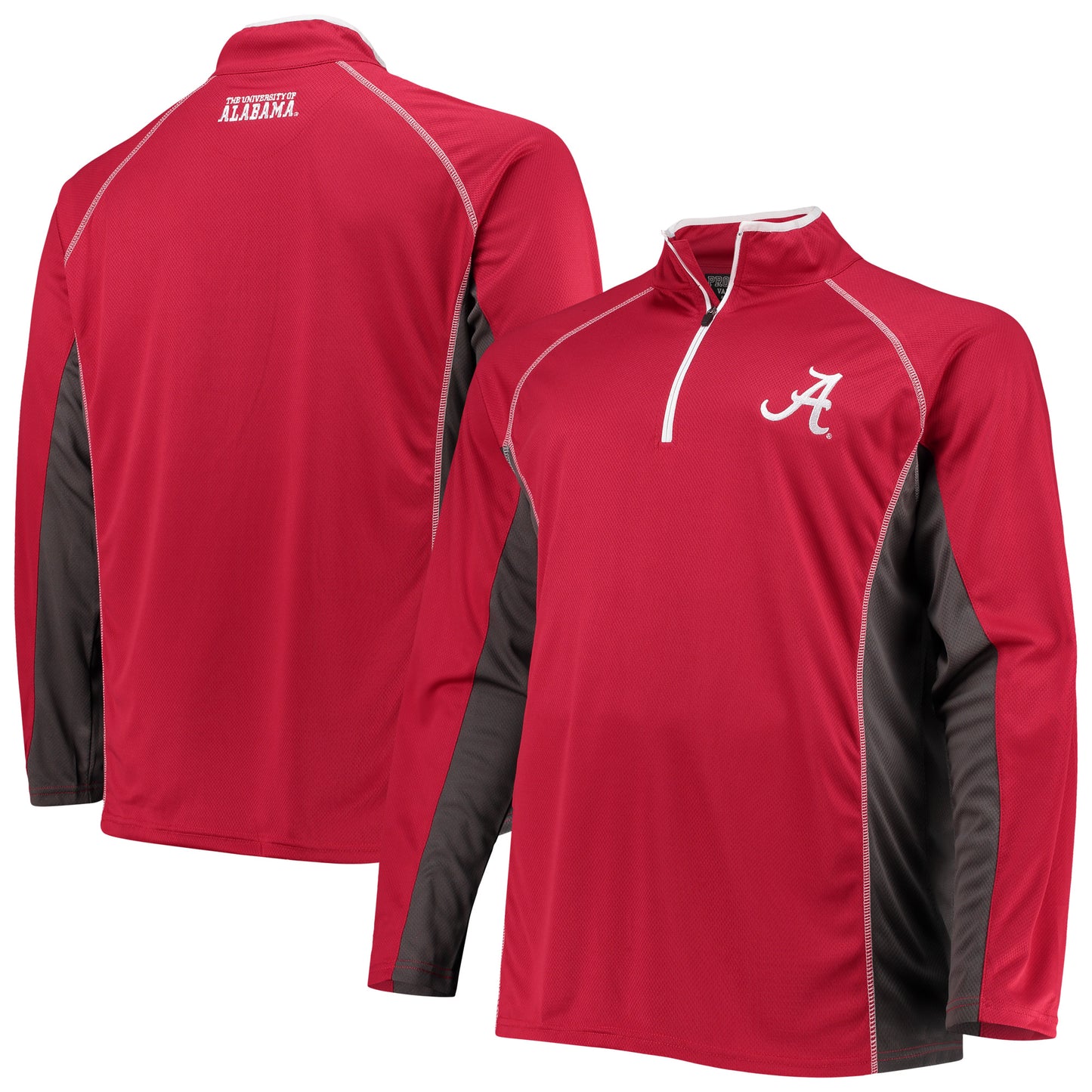 Men's Crimson Alabama Crimson Tide Big & Tall Textured Raglan Quarter-Zip Jacket