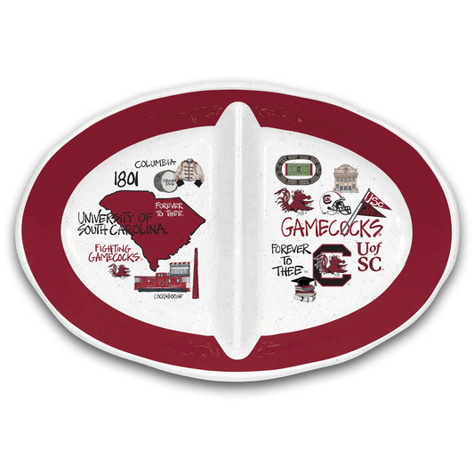 Magnolia Lane South Carolina Gamecocks Two-Section Melamine Platter