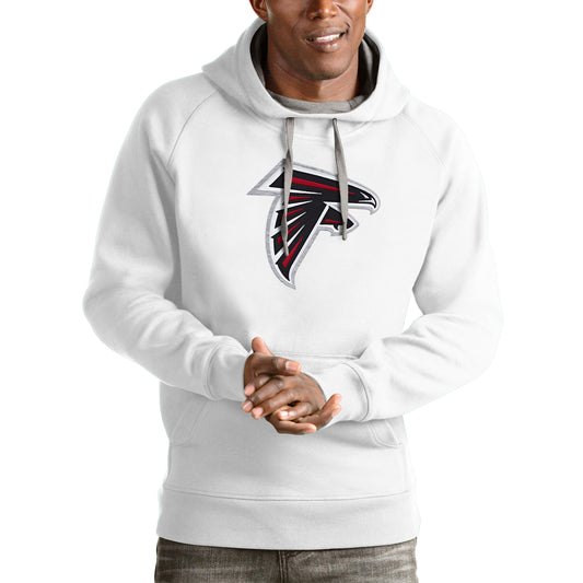 Men's Antigua White Atlanta Falcons Victory Pullover Hoodie