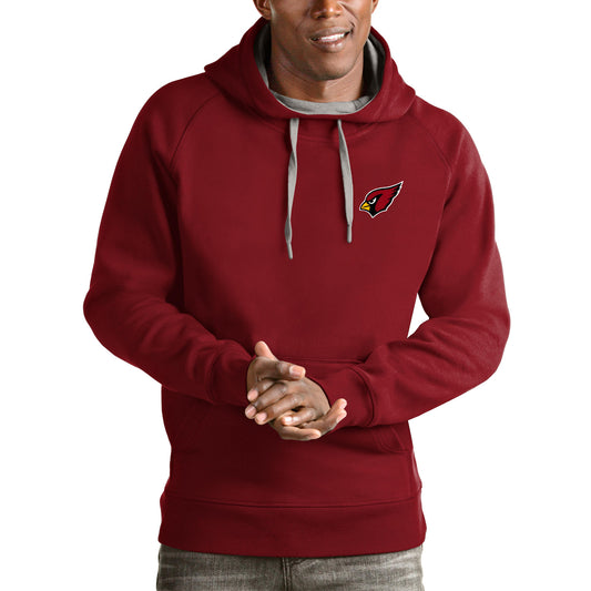 Men's Antigua Cardinal Arizona Cardinals Logo Victory Pullover Hoodie