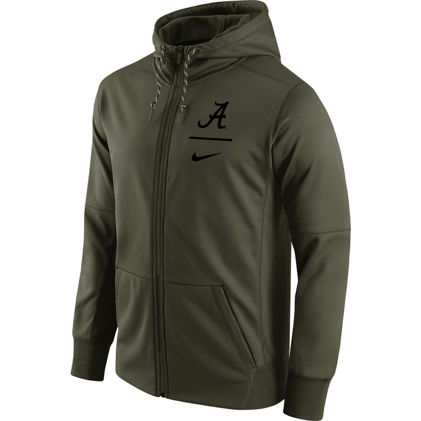 Men's Nike Olive Alabama Crimson Tide Tonal Logo Stack Performance Full-Zip Hoodie