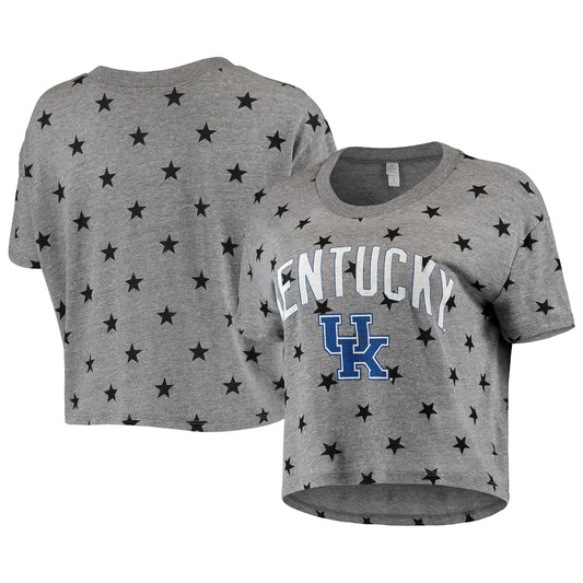 Women's Alternative Apparel Gray Kentucky Wildcats Headliner Stars Cropped Tri-Blend T-Shirt