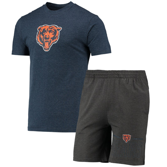 Men's Concepts Sport Navy/Charcoal Chicago Bears Meter T-Shirt & Shorts Set