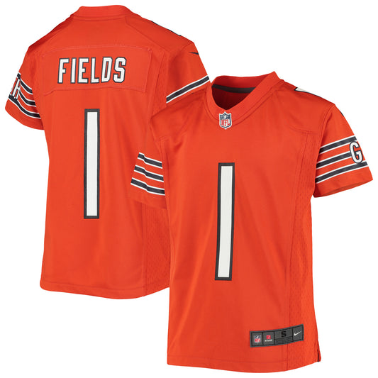 Youth Nike Justin Fields Orange Chicago Bears Game Jersey