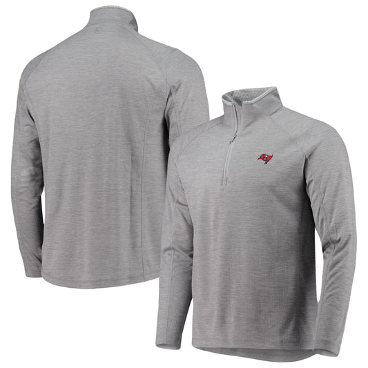 Men's Vineyard Vines Gray Tampa Bay Buccaneers Sankaty Space Dye Half-Zip Top