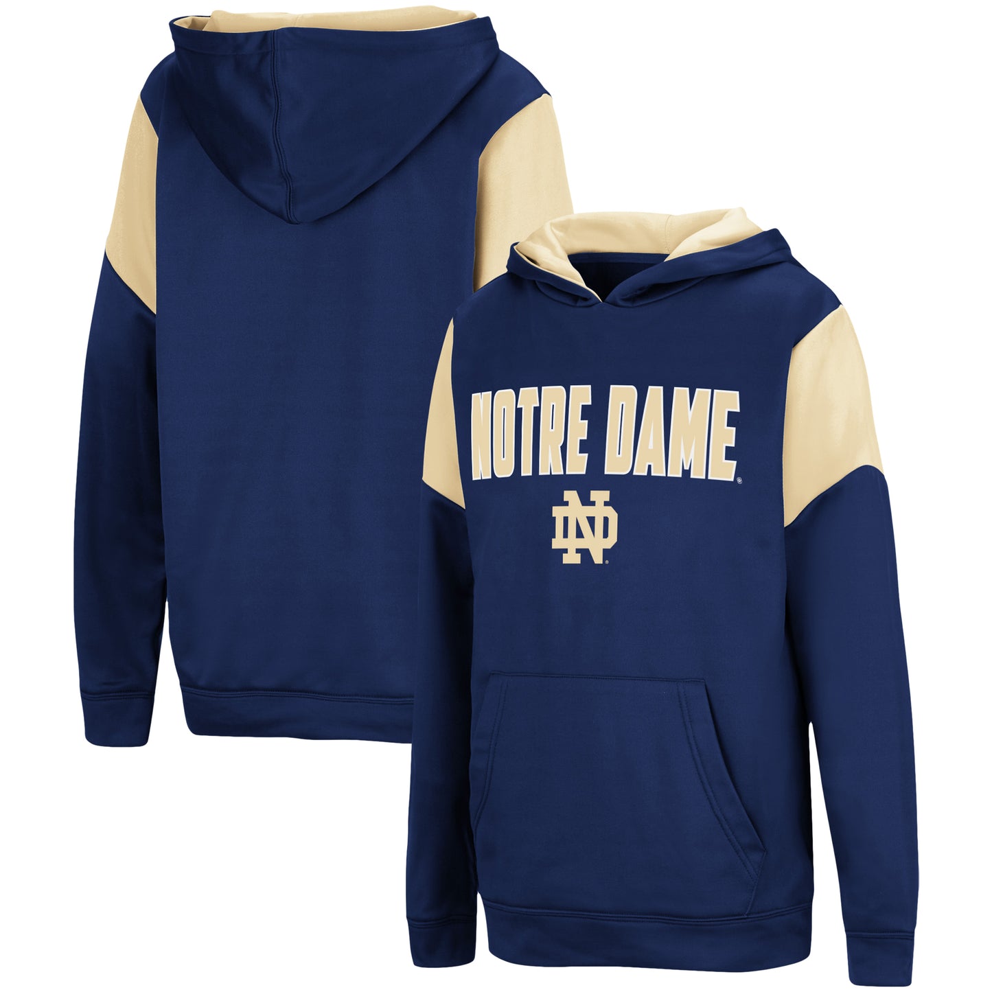 Youth Colosseum Navy Notre Dame Fighting Irish VF Cut Sew Pullover Hoodie