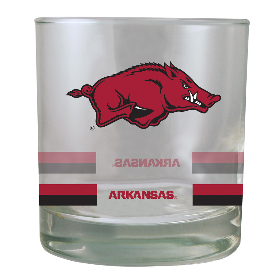 Arkansas Razorbacks 10oz. Banded Rocks Glass