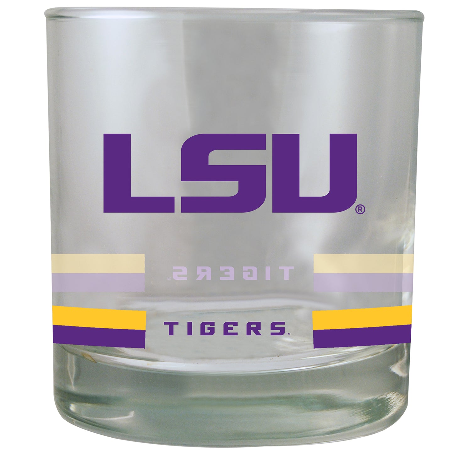 LSU Tigers 10oz. Banded Rocks Glass