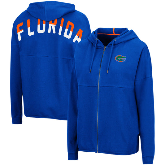 Women's Colosseum Royal Florida Gators 2-Hit Full-Zip Hoodie