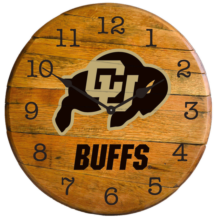 Colorado Buffaloes 22'' Team Oak Barrel Clock