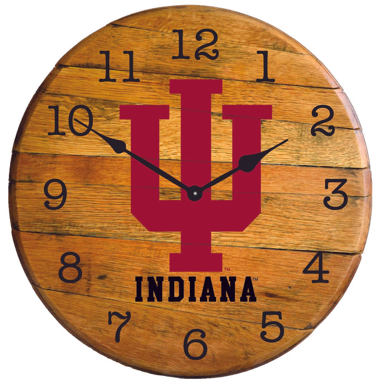 Indiana Hoosiers 22'' Team Oak Barrel Clock
