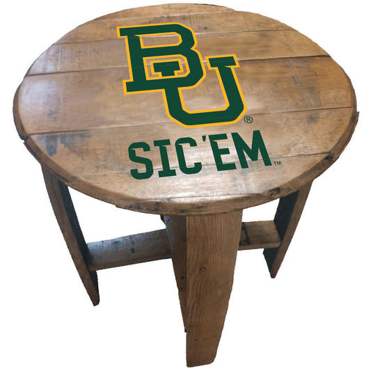 Baylor Bears Team Oak Barrel Table