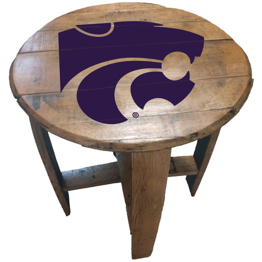 Kansas State Wildcats Oak Barrel Table