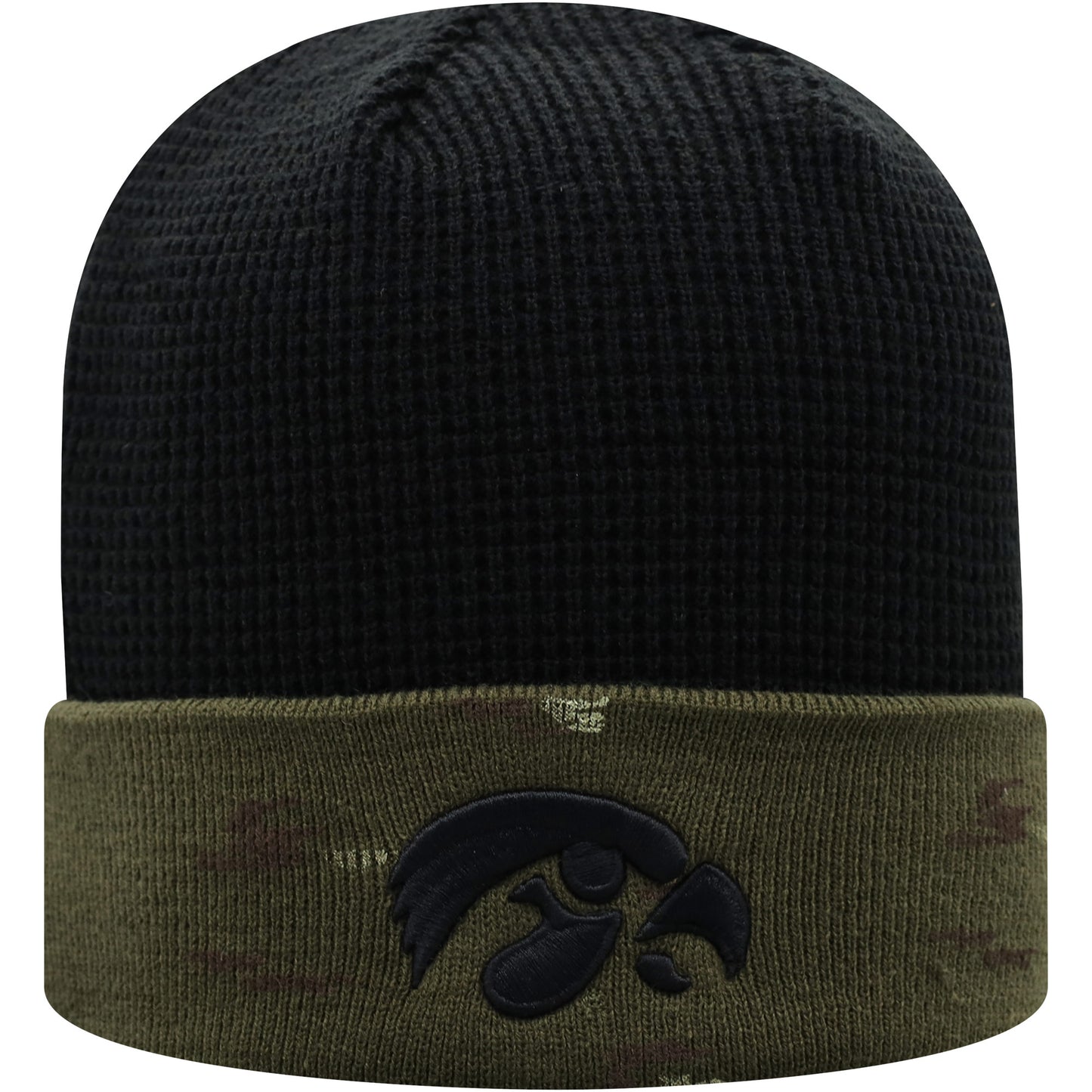 Men's Top of the World Olive/Black Iowa Hawkeyes OHT Military Appreciation Skully Cuffed Knit Hat