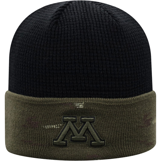 Men's Top of the World Olive/Black Minnesota Golden Gophers OHT Military Appreciation Skully Cuffed Knit Hat