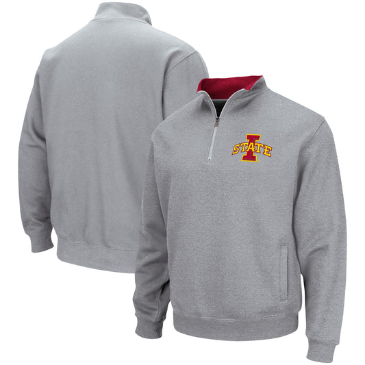 Men's Colosseum Heathered Gray Iowa State Cyclones Tortugas Team Logo Quarter-Zip Jacket