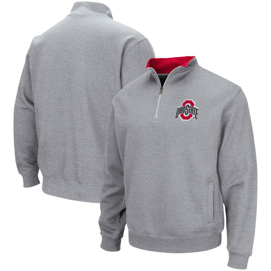 Men's Colosseum Heathered Gray Ohio State Buckeyes Tortugas Team Logo Quarter-Zip Jacket