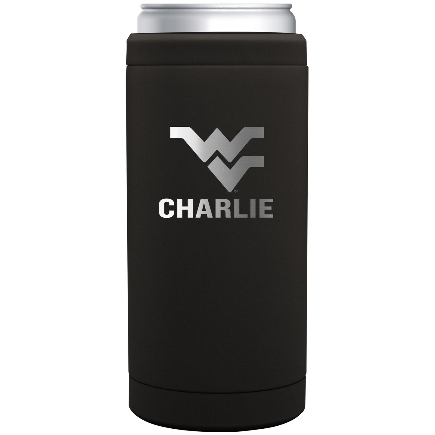 West Virginia Mountaineers 12oz. Personalized Stainless Steel Slim Can Cooler