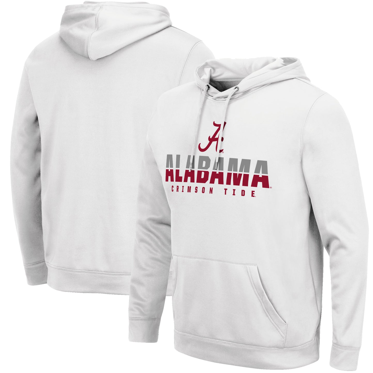 Men's Colosseum White Alabama Crimson Tide Lantern Pullover Hoodie