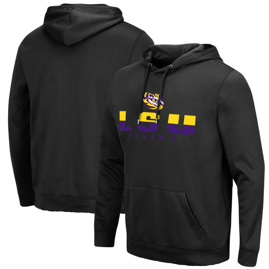 Men's Colosseum Black LSU Tigers Lantern Pullover Hoodie