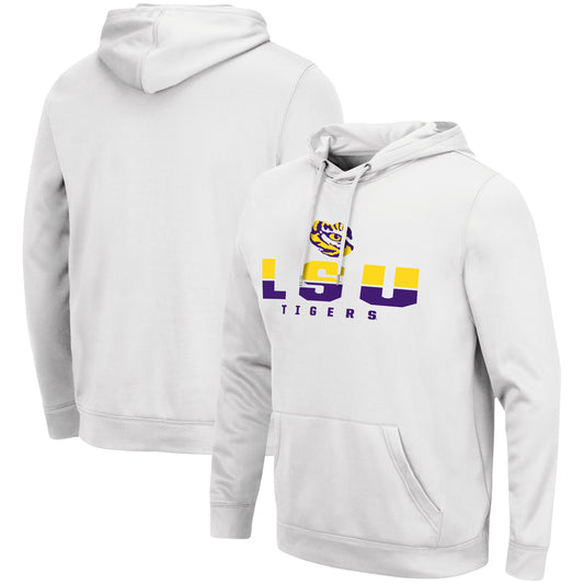 Men's Colosseum White LSU Tigers Lantern Pullover Hoodie