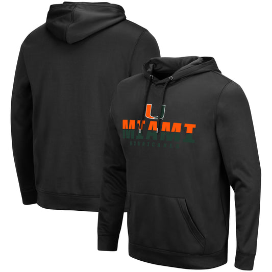 Men's Colosseum Black Miami Hurricanes Lantern Pullover Hoodie