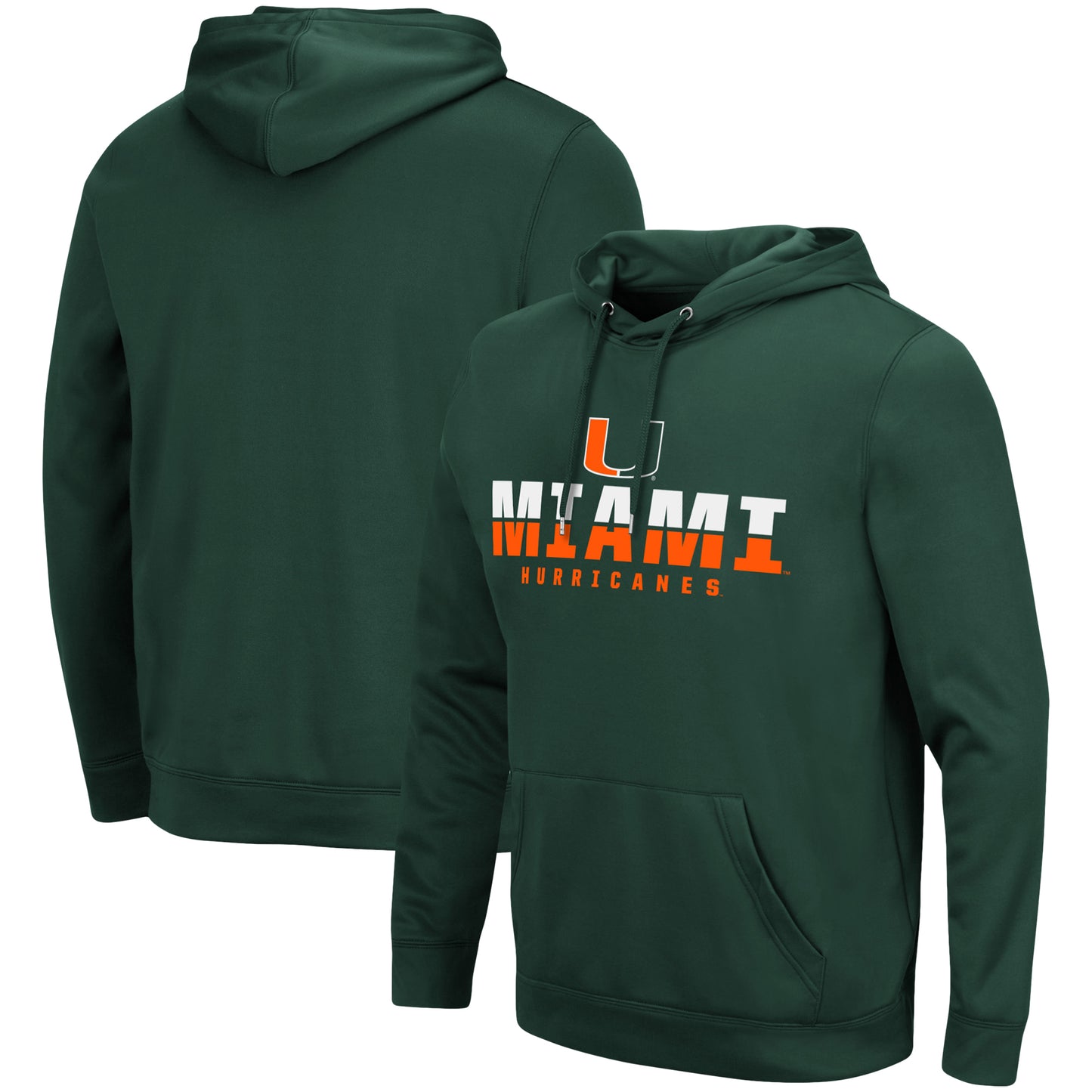 Men's Colosseum Green Miami Hurricanes Lantern Pullover Hoodie