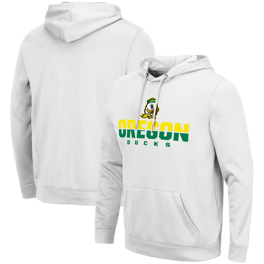 Men's Colosseum White Oregon Ducks Lantern Pullover Hoodie