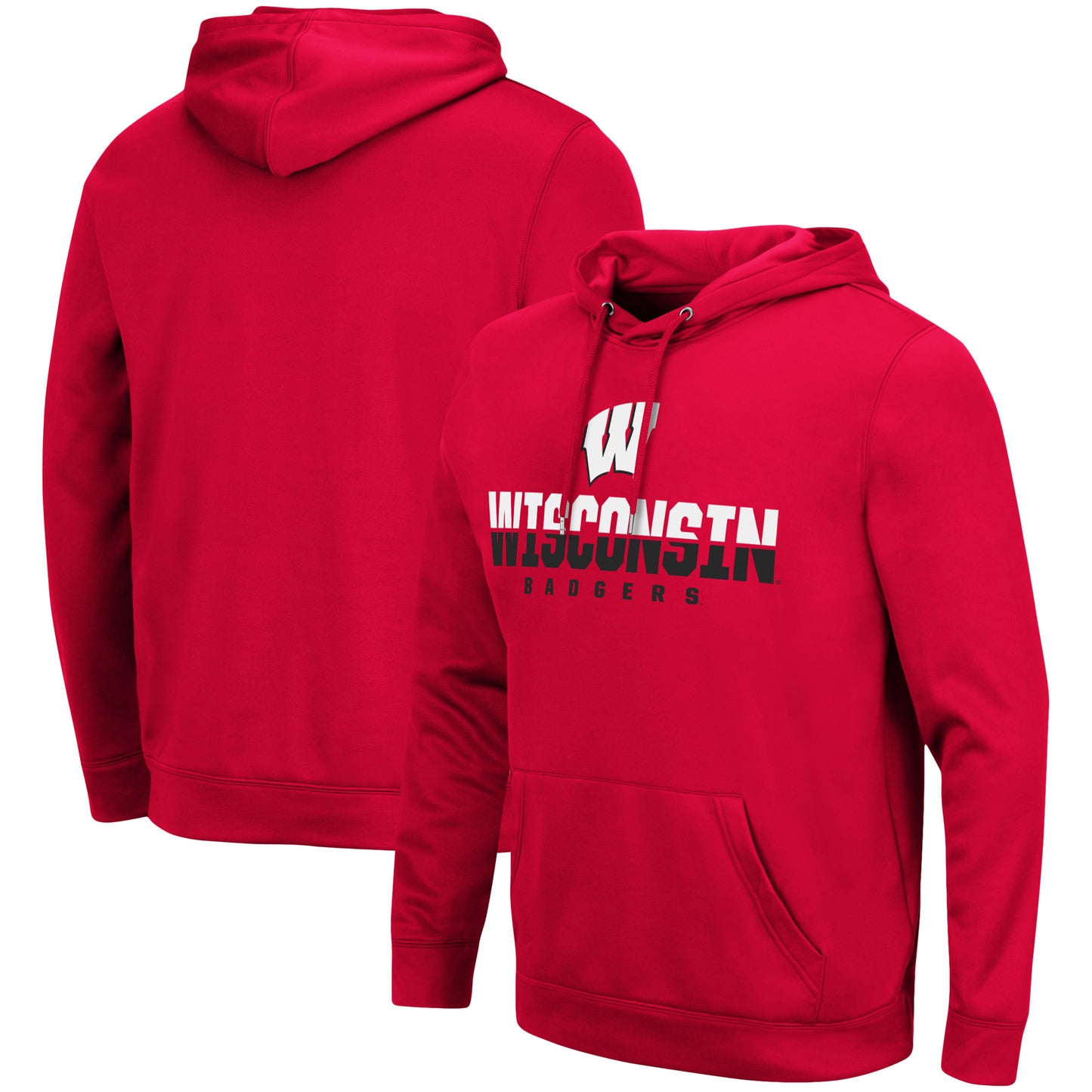 Men's Colosseum Red Wisconsin Badgers Lantern Pullover Hoodie