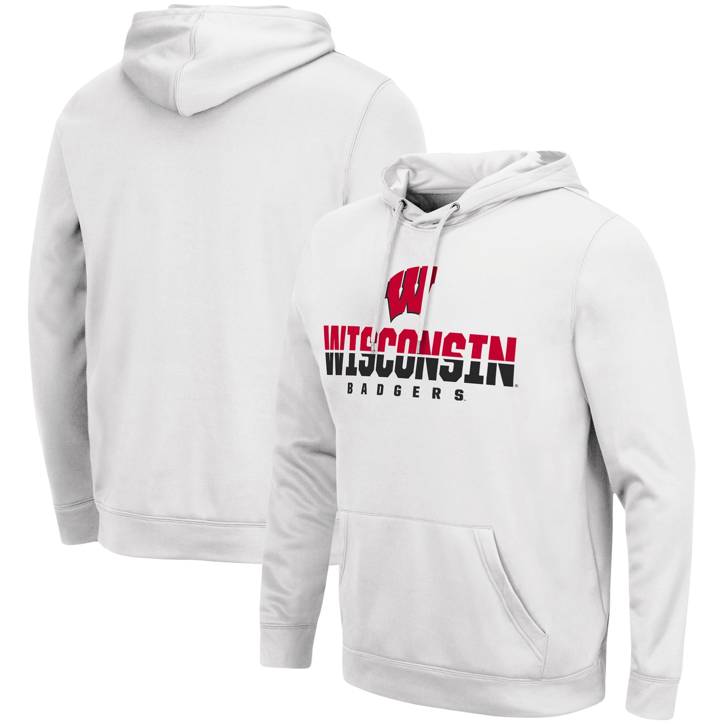 Men's Colosseum White Wisconsin Badgers Lantern Pullover Hoodie