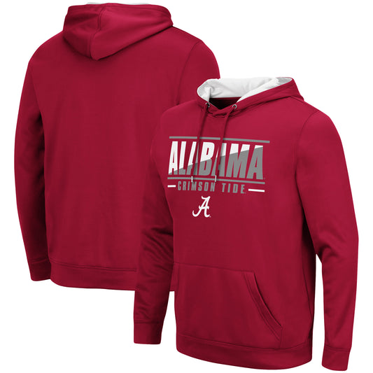 Men's Colosseum Crimson Alabama Crimson Tide Slash Stack 2.0 Pullover Hoodie