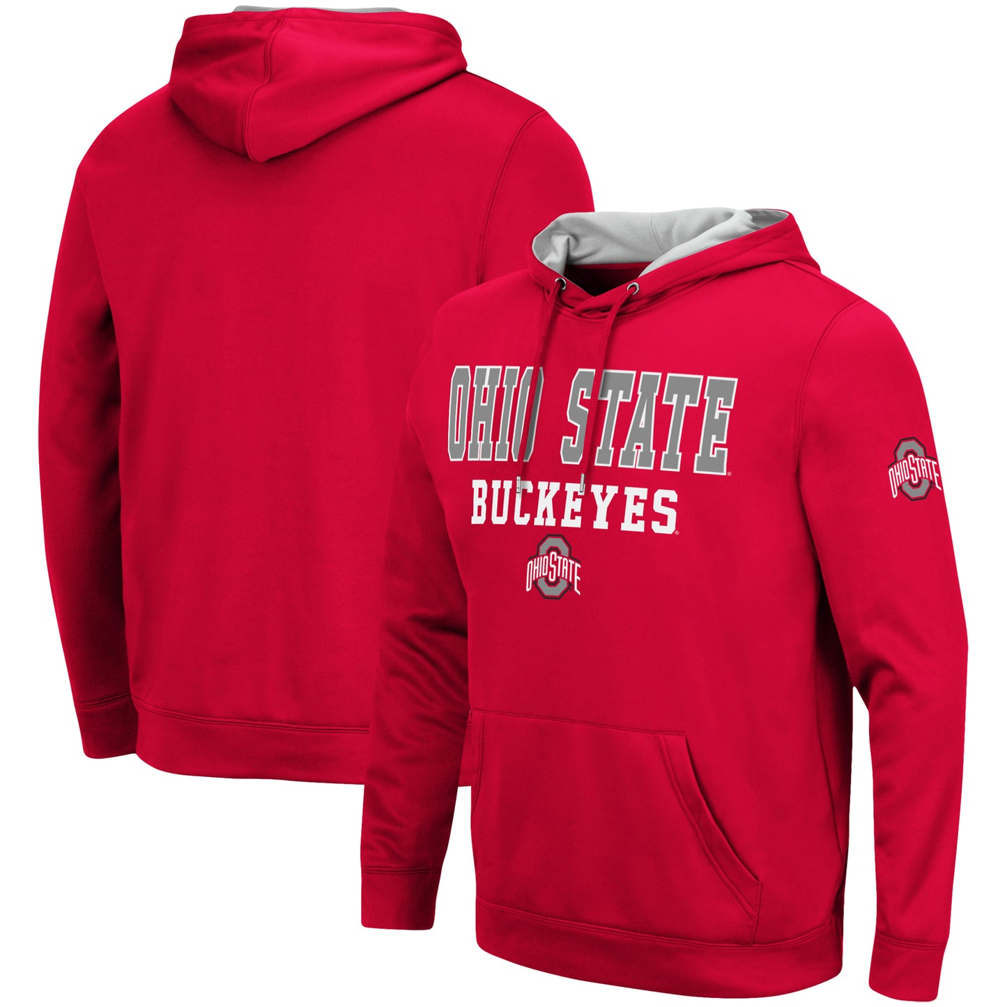 Men's Colosseum Scarlet Ohio State Buckeyes Sunrise Pullover Hoodie