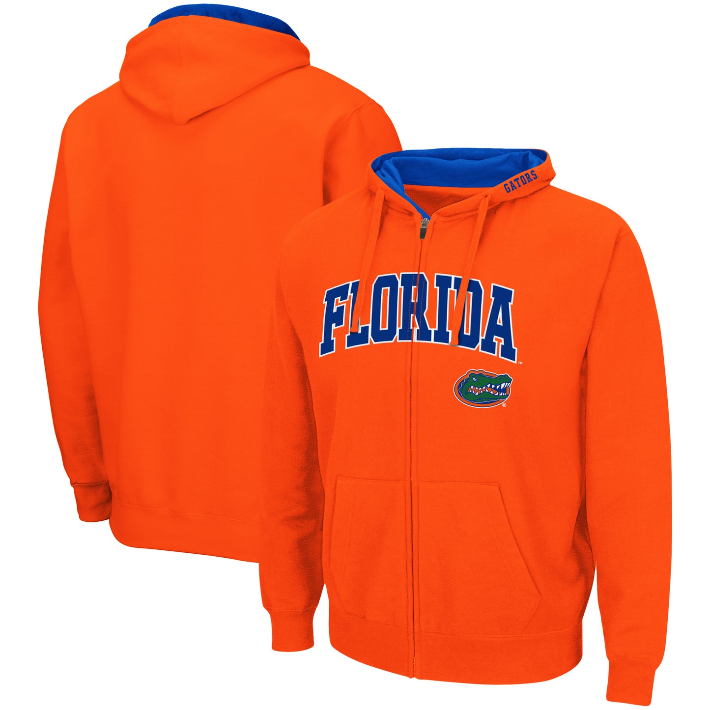 Men's Colosseum Orange Florida Gators Arch & Logo 3.0 Full-Zip Hoodie