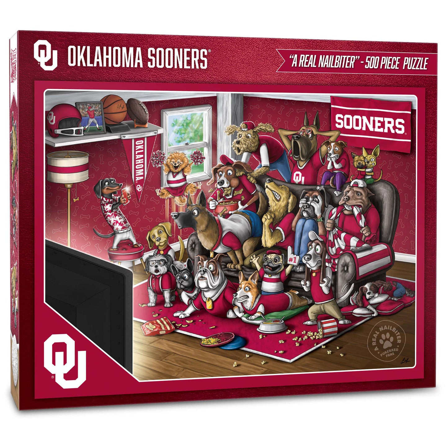 Oklahoma Sooners Purebred Fans 18'' x 24'' A Real Nailbiter 500-Piece Puzzle