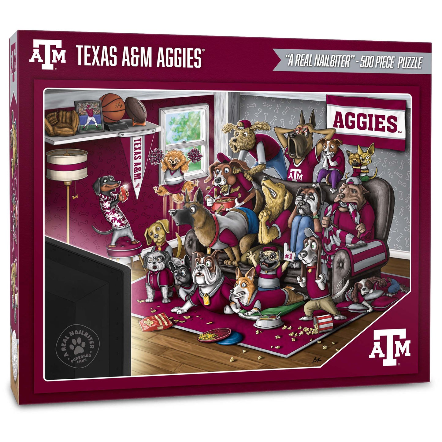 Texas A&M Aggies Purebred Fans 18'' x 24'' A Real Nailbiter 500-Piece Puzzle