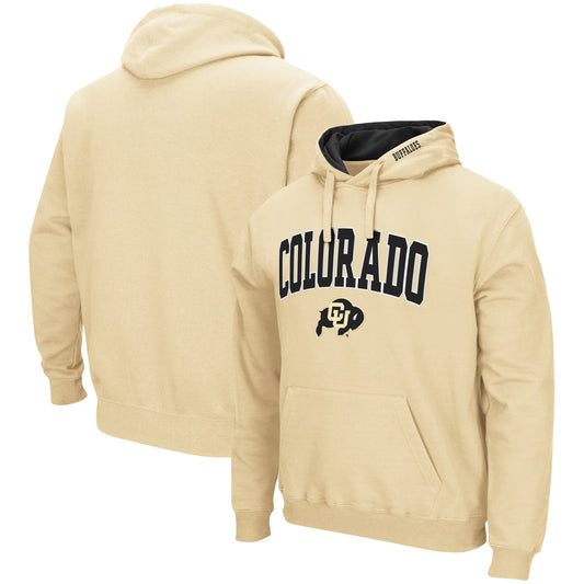 Men's Colosseum Gold Colorado Buffaloes Arch & Logo 3.0 Pullover Hoodie