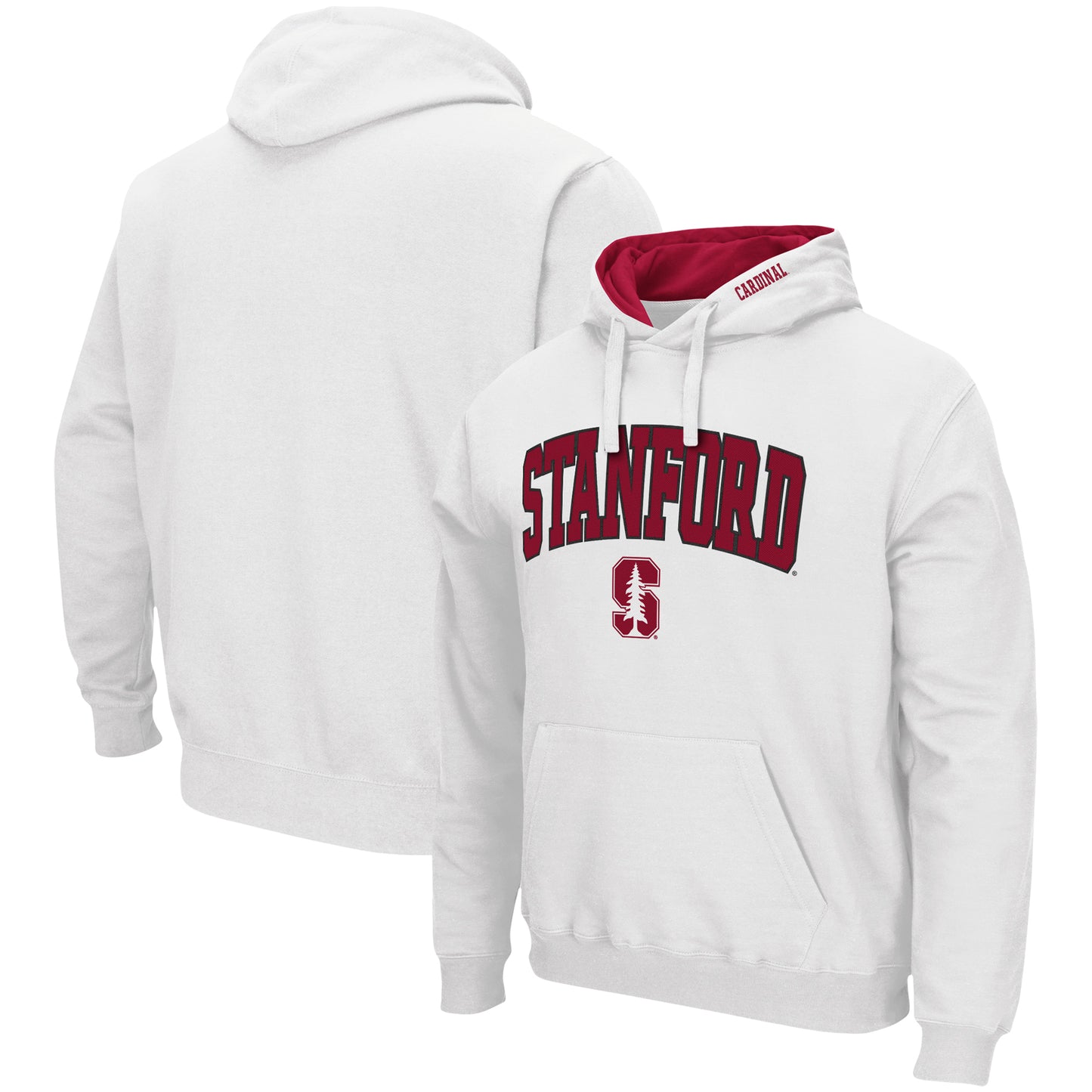 Men's Colosseum White Stanford Cardinal Arch & Logo 3.0 Pullover Hoodie