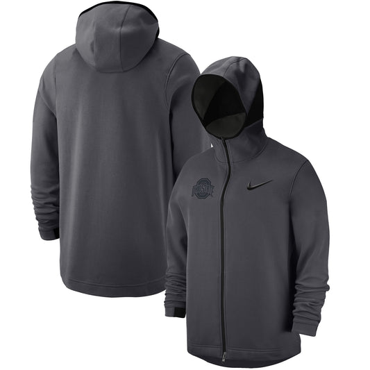 Men's Nike Anthracite Ohio State Buckeyes Tonal Showtime Full-Zip Hoodie