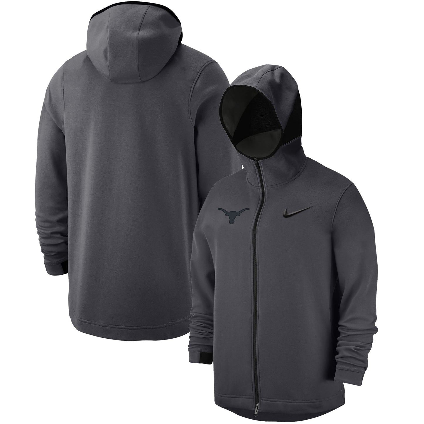 Men's Nike Anthracite Texas Longhorns Tonal Showtime Performance Full-Zip Hoodie