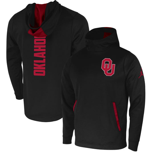 Men's Jordan Brand Black Oklahoma Sooners 2-Hit Performance Pullover Hoodie