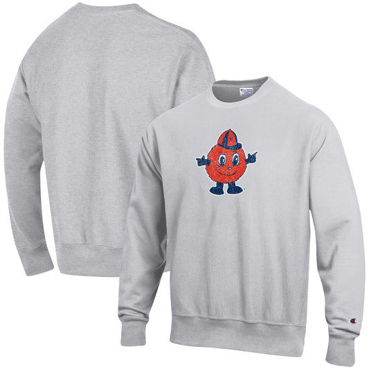 Men's Champion Heathered Gray Syracuse Orange Vault Logo Reverse Weave Pullover Sweatshirt