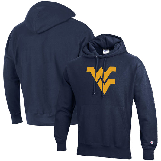 Men's Champion Navy West Virginia Mountaineers Vault Logo Reverse Weave Pullover Hoodie