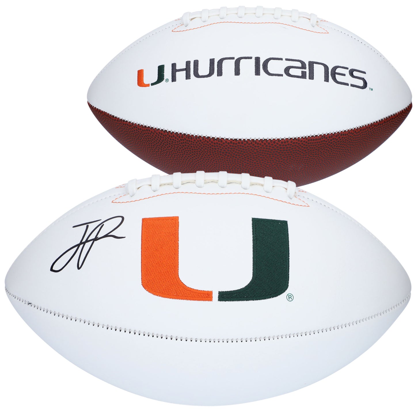 Jaelan Phillips Miami Hurricanes Autographed White Panel Football