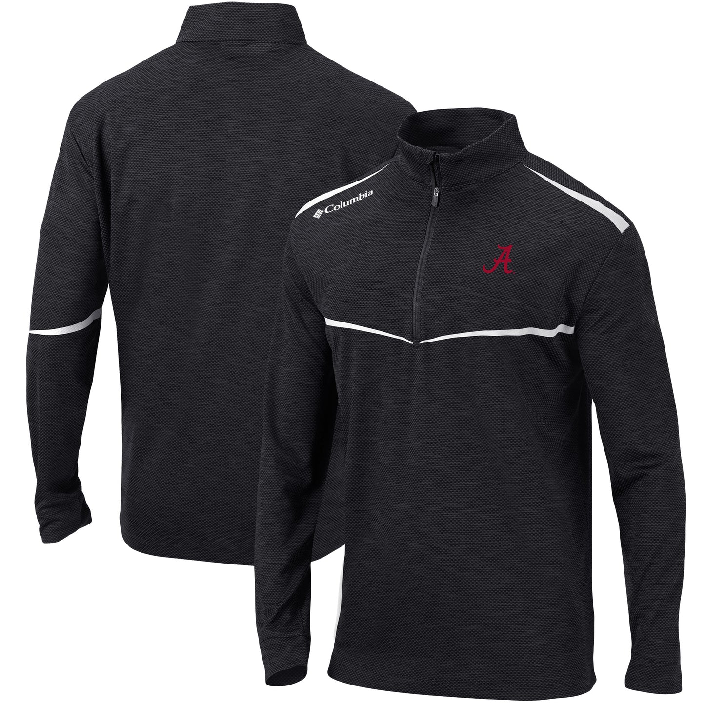 Men's Columbia Black Alabama Crimson Tide Scorecard Quarter-Zip Jacket