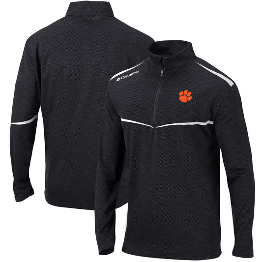 Men's Columbia Black Clemson Tigers Scorecard Quarter-Zip Jacket