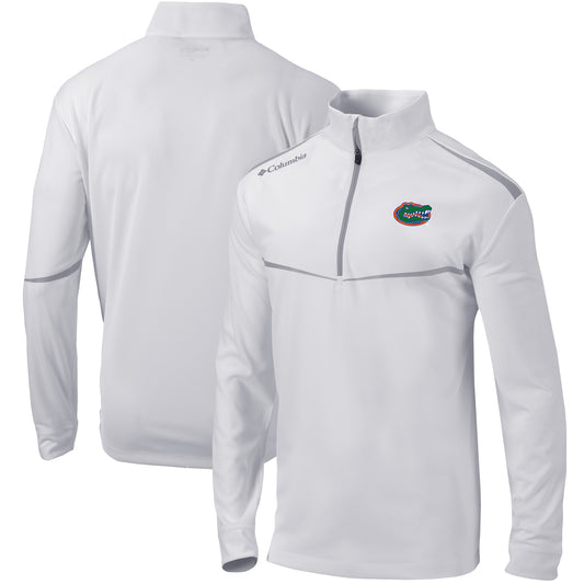 Men's Columbia White Florida Gators Scorecard Quarter-Zip Jacket