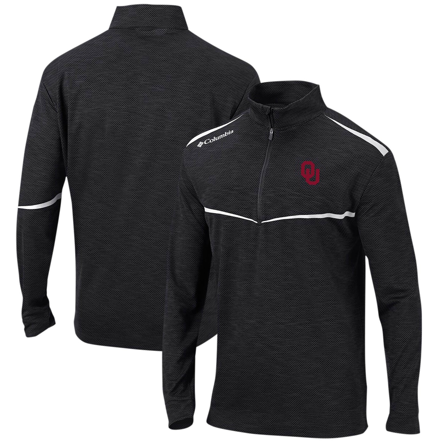 Men's Columbia Black Oklahoma Sooners Scorecard Quarter-Zip Jacket