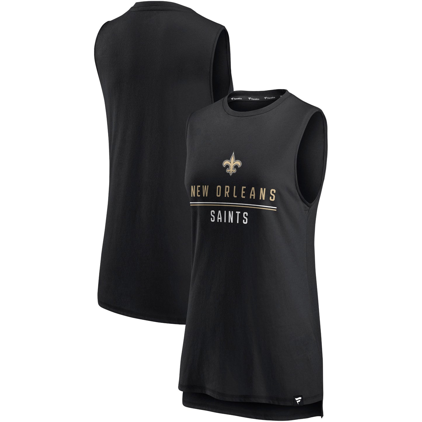 Women's Fanatics Black New Orleans Saints True Contender Tank Top